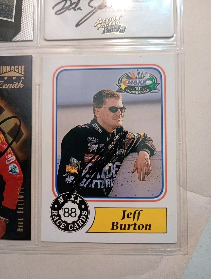 Nascar Racing Cards All Signed Several Petty Marlin Waltrip Elliott Burton  #2 - Image 4 of 4