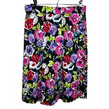 Size 6 Grace Elements Vintage Floral A Line Skirt Cotton Bkend Stretch Zip
