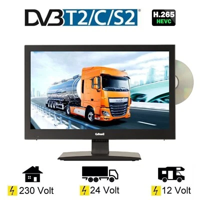 Gelhard GTV1682 TV LED 15,6 pollici TV DVD DVB-S2-T2-C 12V/24V/230V/Full HD