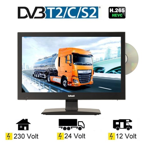 Gelhard GTV1682 TV LED 15,6 pollici TV DVD DVB-S2-T2-C 12V/24V/230V/Full HD