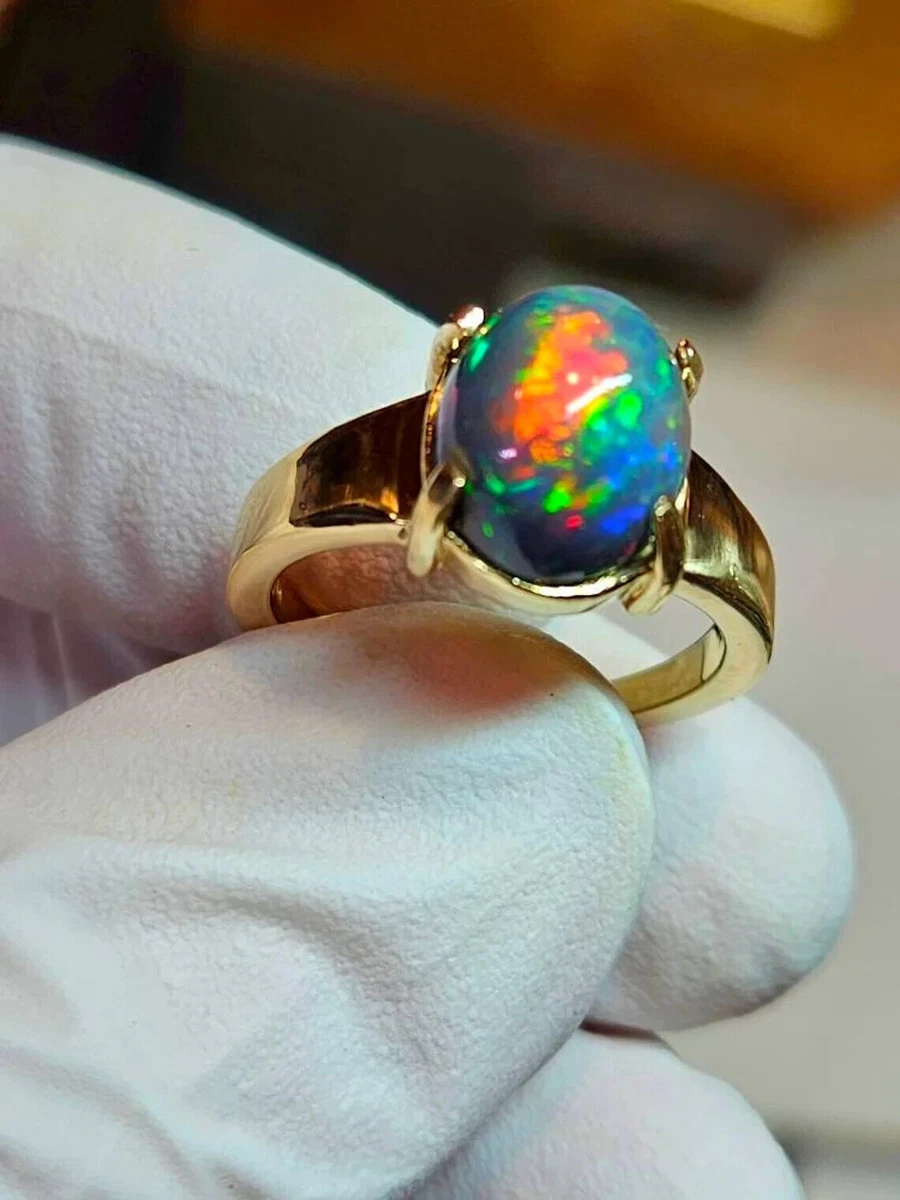 Yellow gold online opal ring
