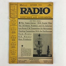 October 1935 Radio Magazine Super Gainer with Crystal Filter Ham Hints Dx News