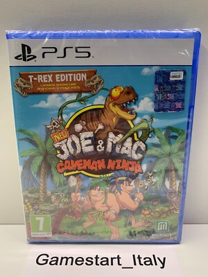 NEW JOE & MAC CAVEMAN NINJA T-REX EDITION - SONY PS5 - NEW SEALED PAL