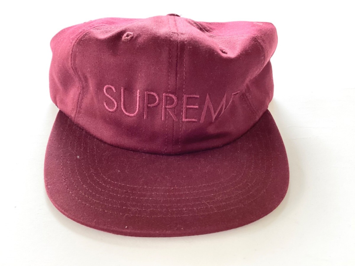 Supreme Tonal Logo 6-Panel Burgundy 2015FW Hat Cap | eBay