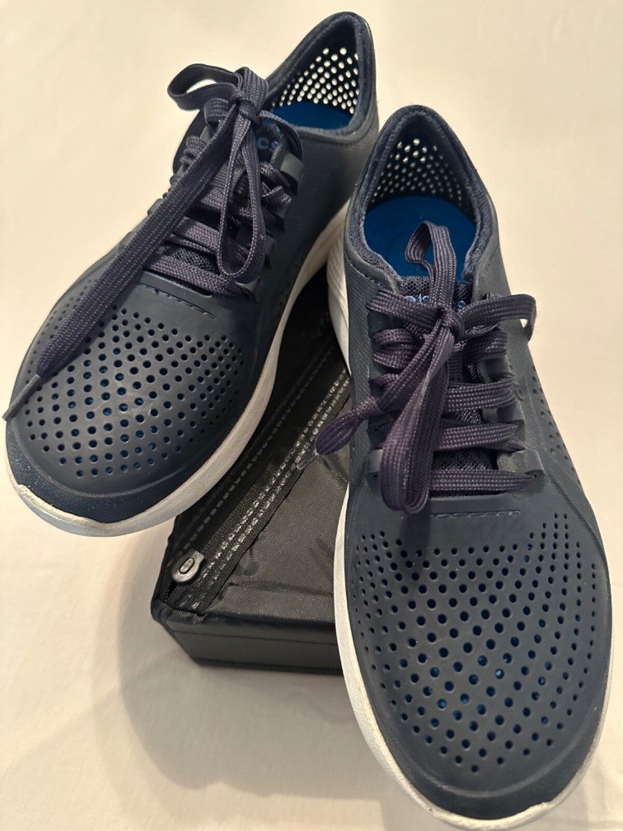 Crocs Lite Ride Pacer Mens Shoe Size 7 Navy Comfort Lace Up Water