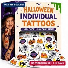 ArtCreativity Halloween Temporary Tattoos for Kids - Pack of 144-2 Inch Non-Toxi