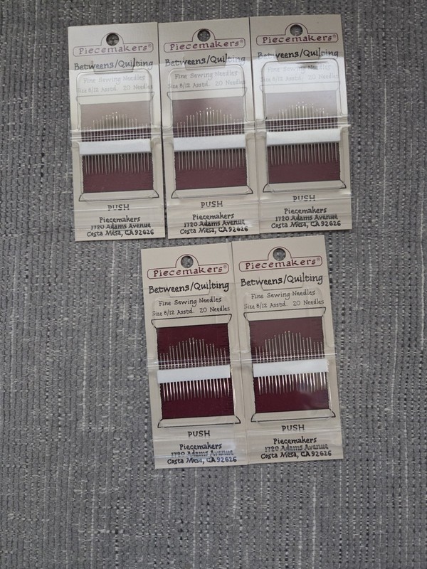 Lot Of (5) Piecemakers Hand Applique Sharps Size 12 20 Needles Each New In Pack.