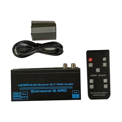 3 In 1 Out 4K HDMI2.0b Switcher Switch 3x1 W/ Audio Extractor HDCP2.2 For PS4 TV
