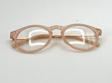 Vintage 1950s French Round Eyeglasses   Pink Frame Lunettes 50-17-137 