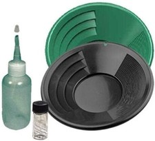 Sluice Monkey 14" Green  Black Gold Pan Panning Kit with Sniffer  Vial