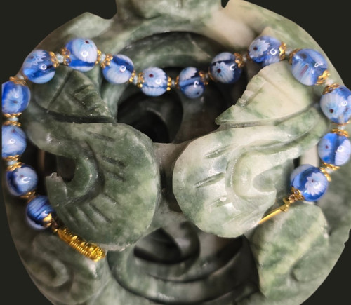 Venetian Millefiori Murano Glass Italian Beaded Vintage Bracelet