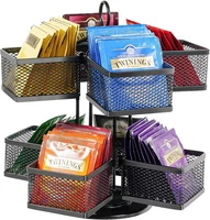 2 Etagen Teebox Teebeutel Organizer, Abnehmbar Teekiste Mit 8 FäChern Teebeutel