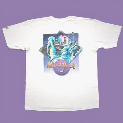 Hard Rock Cafe New York 90s Vintage Graphic T Shirt Size L Heavy Tee Made In USA