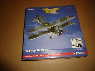 CORGI DIECAST OO 1/72 SCALE AEROPLANE WW2 AA36301 SWORDFISH ARK ROYAL COMPLETE