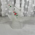 Vintage LE Smith Satin Glass Bird in Flight Handpainted Cottagecore Dove Figure