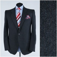 Mens Italian Striped Blazer 42R US Size Grey Wool Sport Coat Jacket