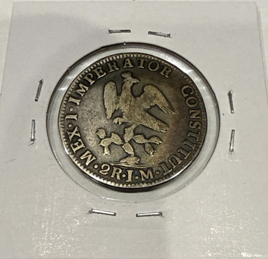 1822 Mo 2 Reales Mexico Iturbide Empire Extremely Scarce 2R Silver Coin - Image 4 of 4