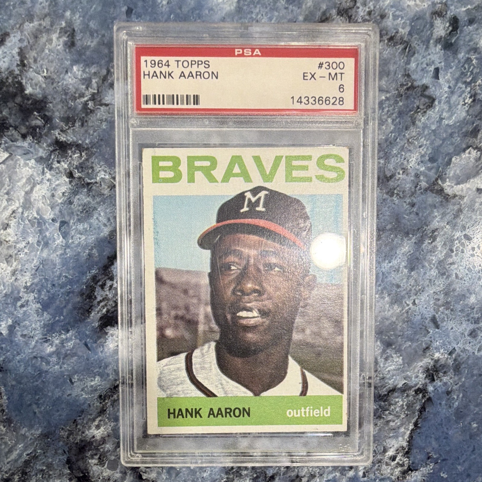 Topps 1964 Hank Aaron #300 PSA 6 Milwaukee Braves MLB Baseball Card Base view 2
