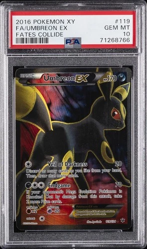 2016 POKEMON XY FATES COLLIDE #119 FULL ART/UMBREON EX PSA 10