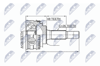 NTY Gelenksatz, Antriebswelle NPZ-TY-003 FüR Lexus