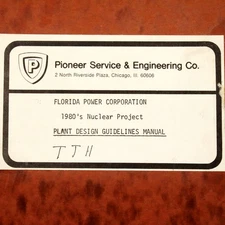 1974 Florida Power Corp 1980s Nuclear Power Plant Design Guidelines Manual Book