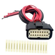 16 Pin 16 Wire Halogen Headlight Wiring Harness Connector Pigtail Plug Fit for