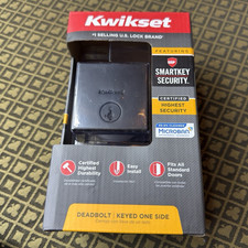 Kwikset Signature Series SmartKey Re-Keyable Deadbolt Matte Black Grade 1