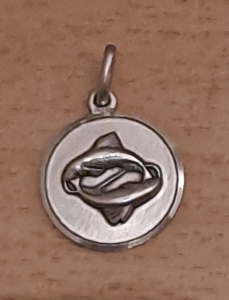 Medaglia Unoaerre Argento 800 Segno Zodiacale Pesci Astrologia Vintage Anni 70 - Immagine 2 di 4
