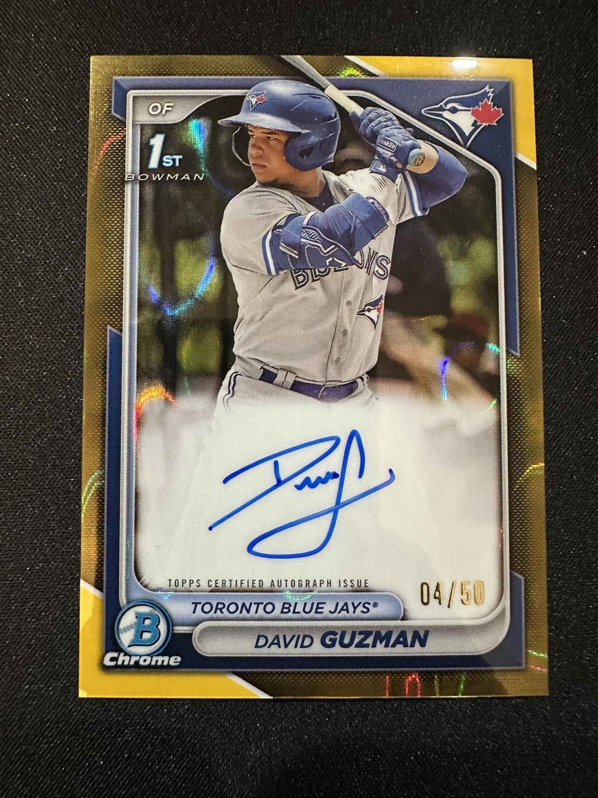 2024 1st Bowman David Guzman Chrome Autograph Gold Lava Refractor /50
