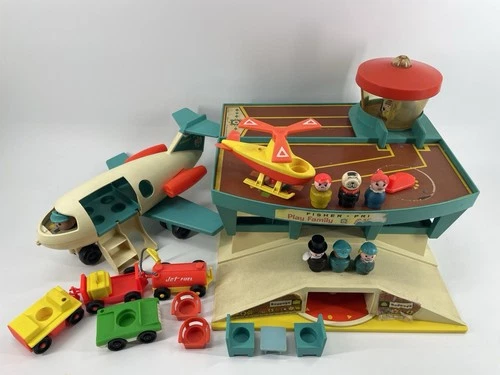 Vintage 1972 Fisher-Price Play Family Airport #996 – Classic Playset - Read Des.