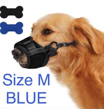 PawWares Dog Muzzle Soft Nylon Adjustable-Breathable-Drinkable  BLUE MEDIUM