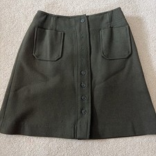 Vintage 1970s Women  s Bobbie Brooks Olive Green Wool Skirt