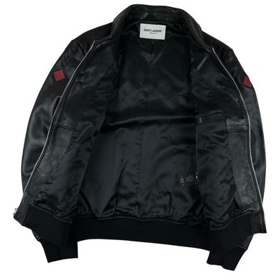 Saint Laurent Teddy Diamond Bomber Jacket Leather Size 48 | eBay