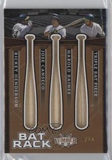 2024 Leaf Lumber Bat Rack 3 Relics Bronze 5/12 Rickey Henderson Jose Canseco ht1