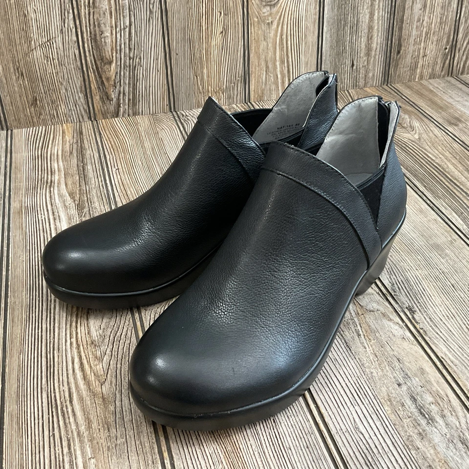 Alegria Mujer Nat - 161 Cool Cuero Negro Bota de Cuña al Tobillo Talla 40 EU 9-9.5 EE. UU. Foto 4 de 4