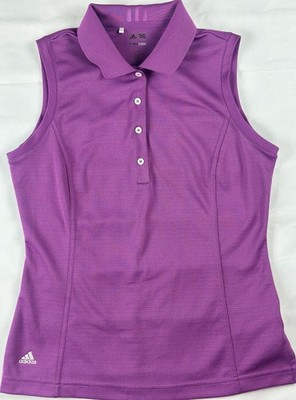 Adidas Climalite Womens Sleeveless Golf Polo Shirt Purple Athletic Top Size M