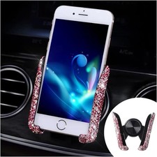 Bling Car Phone Holder 360 Adjustable Crystal Rhinestone Vehicle Dash Air Vent