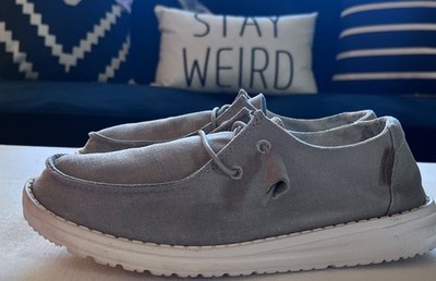 Hey Dude Wendy Women's Casual Shoes Slip On Gray White Size 6 Exc. Condition
