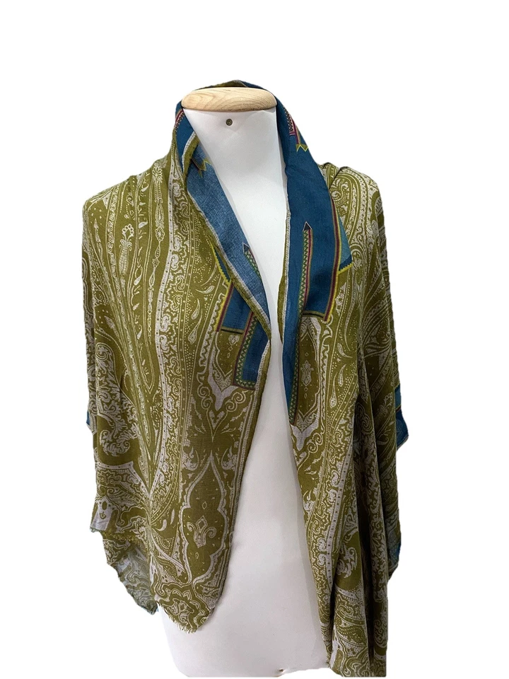 S28#Etro Rectángulo Multicolor Modal/Cachemira Bufanda 56/27nch Hecho en Italia Foto 2 de 4