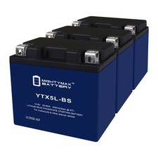 Mighty Max YTX5L-BSLIFEPO4 Lithium, Replaces Yamaha 50 YFZ50 17-24 - 3 Pack