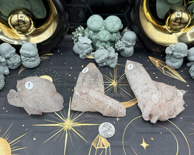 Natural Quartz Clusters Ironinclusions ''strawberry seed'' Free shipping