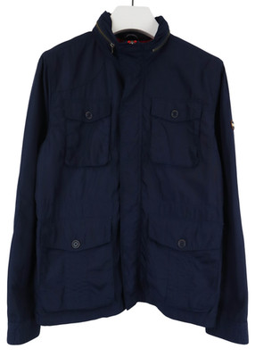 TOMMY HILFIGER Jacke Herren LARGE Langarm Gefüttert Voller Zip Kapuze Blau