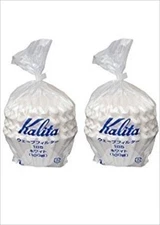 Twin Pack Kalita 22212 Wave Filters 185 Pack of 200 total White (Japan Import)