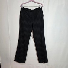 Lauren Ralph Lauren Black Pinstriped Wool Trouser Pants Size 10