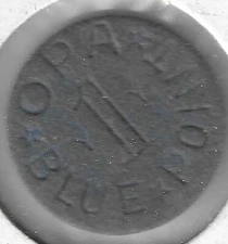 WWII Ration Token, OPA Blue 1 Point, Letters Y Y, Office of Price Administration