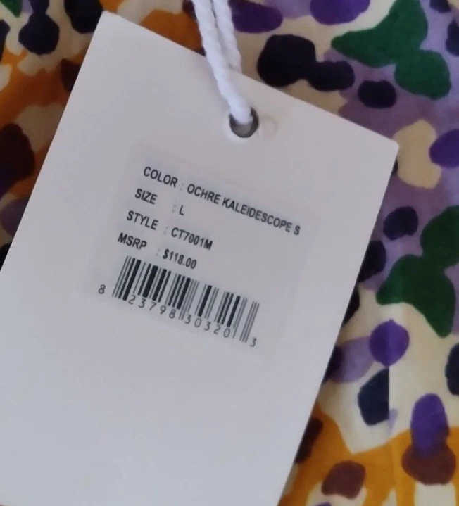 JENNIFER & GRACE хлопок юбка и верхний костюм размер L новый $118 желтый Ochre Kaleidesc - Изображение 4 из 4