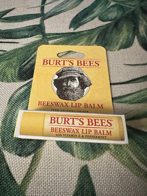 1 Ct Burt's Bees Hydrating Lip Balm Beeswax Vit E Cool Peppermint  0.15 oz