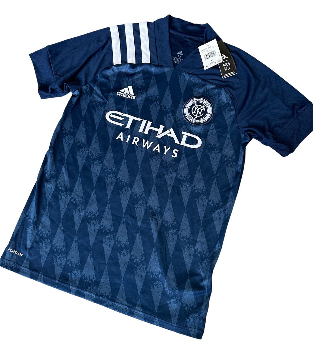 Adidas New York City FC MLS 2021 Blue Away Jersey Men's Size