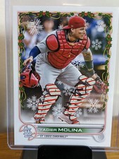 YADIER MOLINA 2022 Topps Holiday SP Candy Cane Catchers Gear #HW6 CARDINALS 