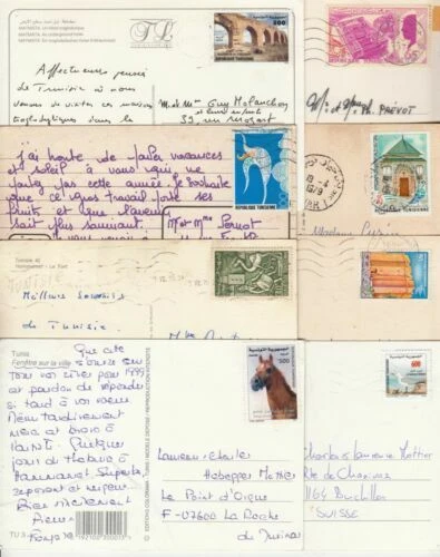 Timbres de Tunisie avec 8 timbres
